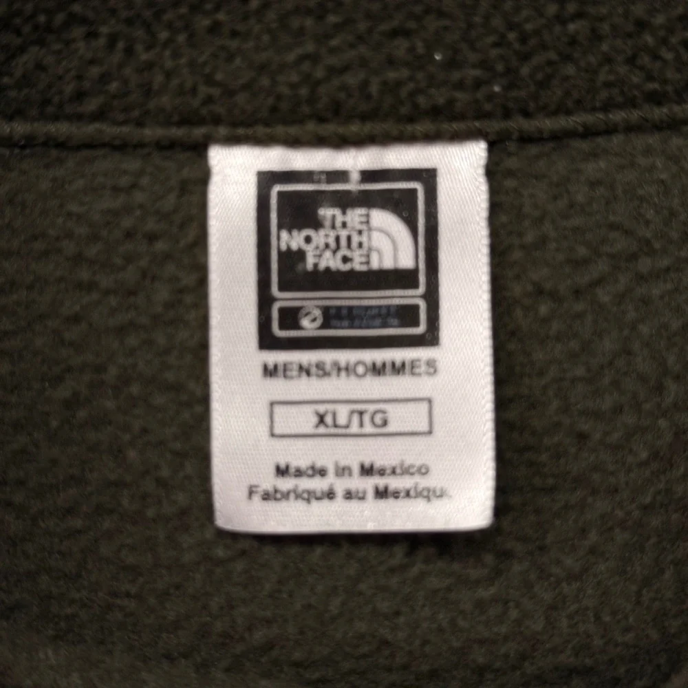 The North Face Polartec Green Black Side Panels Fleece 1/4 Zip Pullover Sz XL